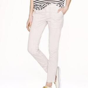 J. Crew Ankle Zip White Skinny Stretch Jeans  Size 12/32